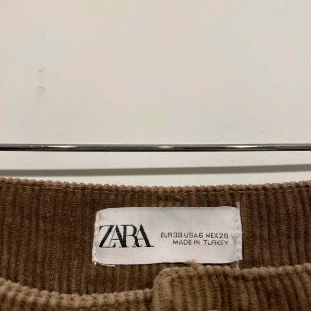 Zara‎ Brown Corduroy Wide Leg Pants High Rise Womens Size 6